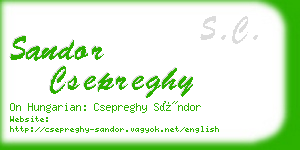 sandor csepreghy business card